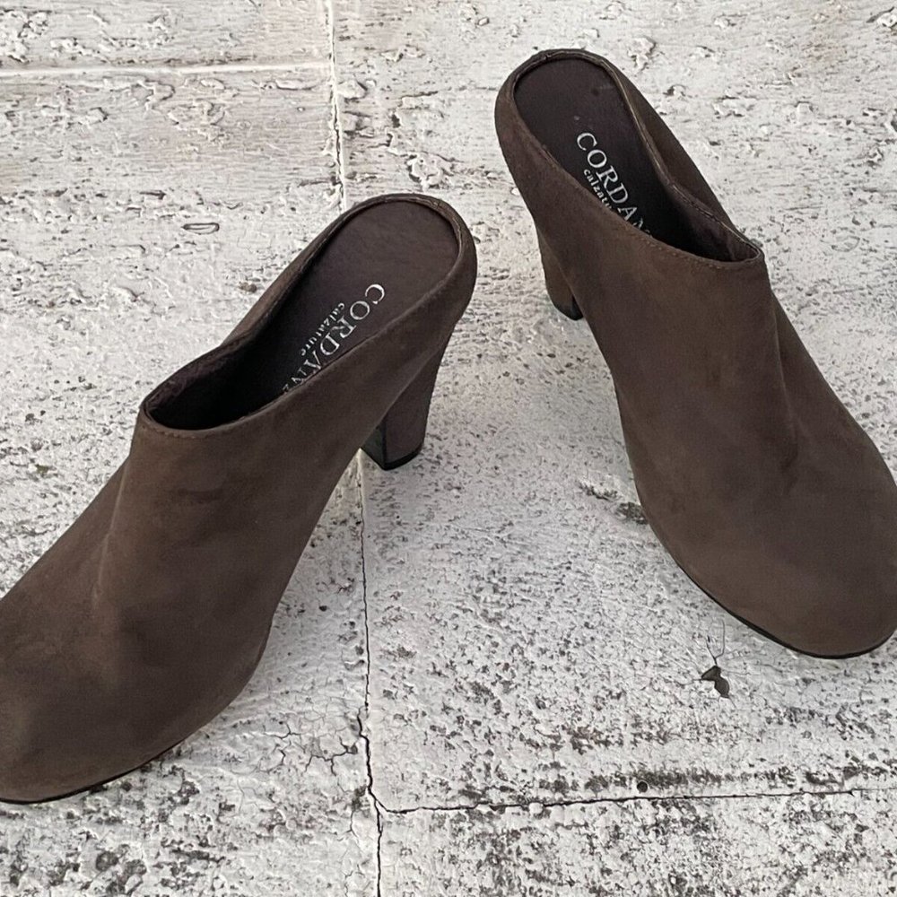 Cordani Calzature Women Mule Shoes Gray Suede Leather Heel Sandal Size 39.5 - Picture 4 of 11